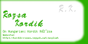 rozsa kordik business card